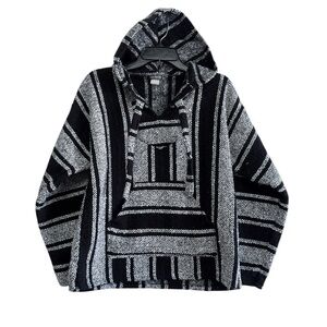 Vintage 90s Mexican Baja Poncho Hoodie